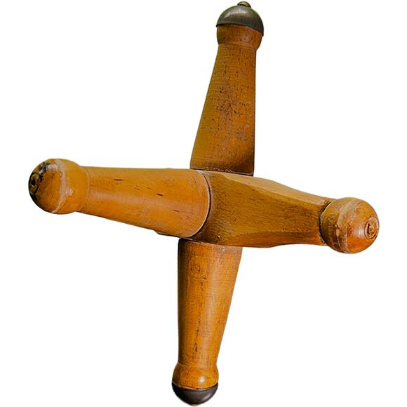 Vintage Mid-Century Modern Jack Decor 8" x 8" Natural Wood with Brass Accents - Picture 4 of 6